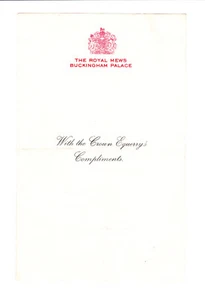 The Royal Mews Buckingham Palace With The Crown Equerry's Compliments Slip - Picture 1 of 2