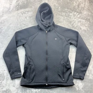 Champion Activewear Jacke Damen Größe M schwarz durchgehender Reißverschluss Kapuze - Bild 1 von 8
