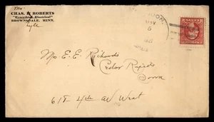 Mayfairstamps US 1921 Chas Roberts to Cedar Rapids IA Cover aar_80367 - Picture 1 of 2