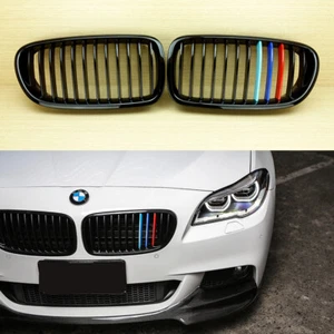M-color Shiny Black BMW F10 F11 5-Series Sedan/Touring Front Grille Grills 535i - Picture 1 of 7