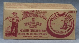 Vintage 12 Mason Jar Caps Anchor Hocking Regular Jars Z6800/9 Lid One Time Use - Picture 1 of 6