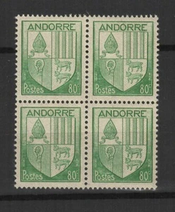 Andorre Français 1944-46 armoiries des Vallées bloc 4 timbres neufs MNH /TR9398 - Bild 1 von 1