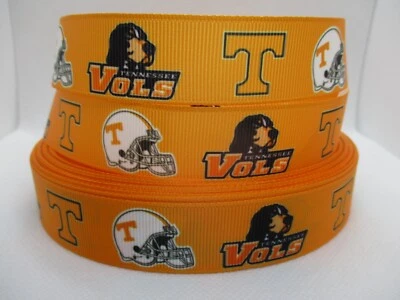 Univ of Tennessee Volunteers 7/8" Grosgrain Ribbon YOUR CHOICE 5 or 10 Yard VOLS - Image 1 of 3
