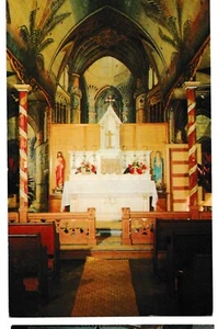 Inside Painted Church ST. BENEDICT'S CATHOLIC Honaunau Kona Hawaii HI Postcard - Picture 1 of 2