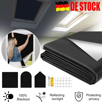 Verdunklungsstoff Blackout Fenster Verdunkelung Ohne Bohren Sonnenschutz 300cm - Bild 1 von 4