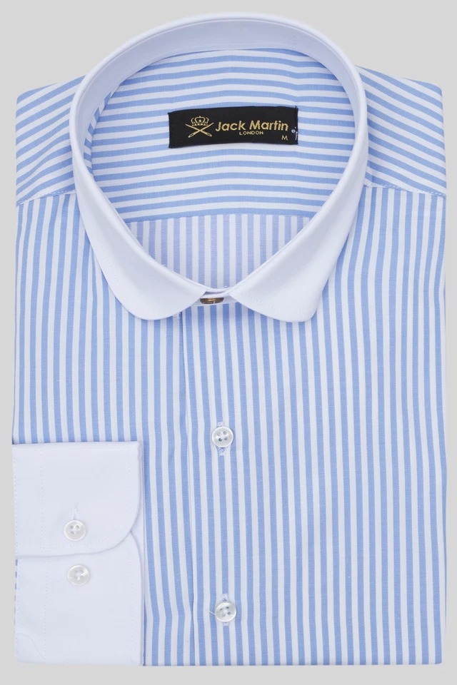 Jack Martin - Mens Striped Club Collar Long Sleeve Dress Shirts For Men - Image 1 of 1
