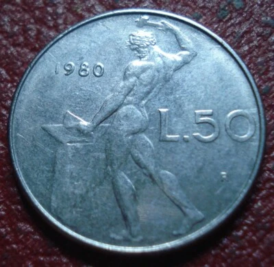 1980-R ITALY 50 LIRE IN VF-EF CONDITION - Image 1 of 2