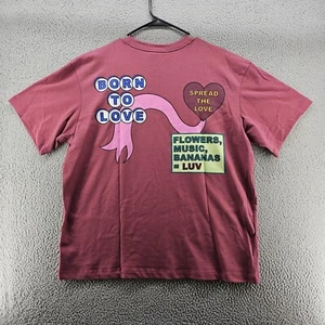 Scotch & Soda Shirt Mens XL Burgundy Relaxed Fit Born To Love Short Sleeve Crew - Picture 1 of 13