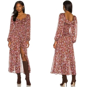 NUEVO ASTR The Label MARRÓN Arlette FLORAL Sweetheart CINTURA CALADA Maxi VESTIDO M - Imagen 1 de 22