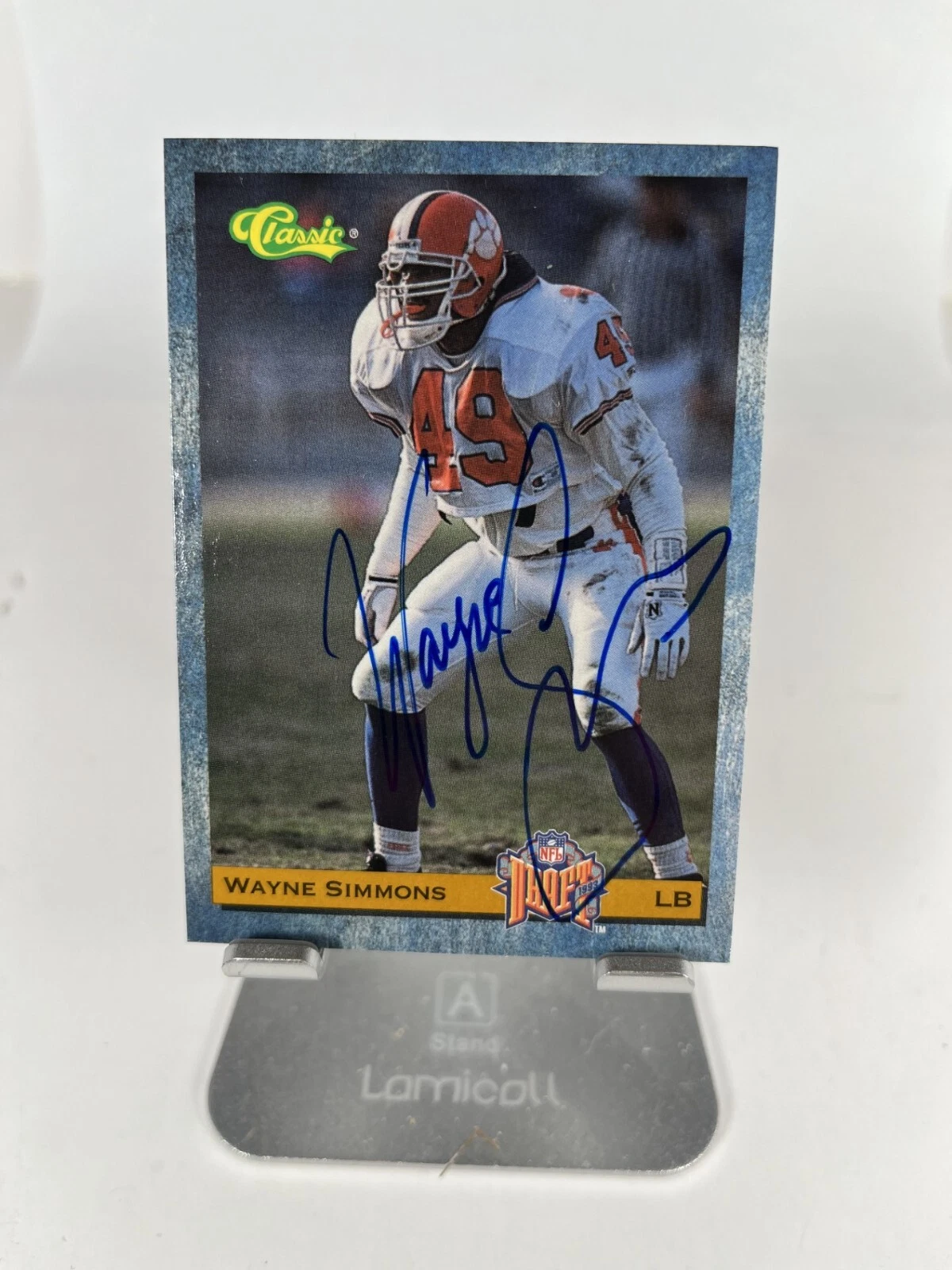 1993 Classic Wayne Simmons autograph RC Clemson Tigers Died 2002.