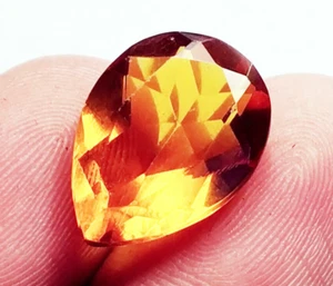 Golden Quartz Pear Shape 7.25 Ct Certified Loose Gemstone With Free Gift - Picture 1 of 6