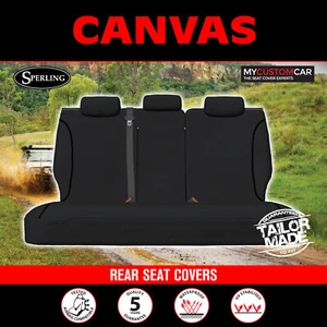 Nissan Patrol Y62 SUV 2013-On Canvas Black Rear (Row 2) Seat Covers - Picture 1 of 12
