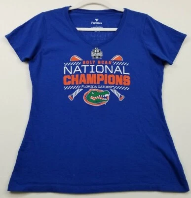 Camiseta de béisbol Florida Gators para mujer S pequeña azul 2017 campeones nacionales Foto 1 de 4
