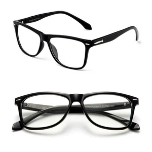 Thin Squared Frame Lens Clear Lens Glasses Retro Geeky Specs Classic Timeless - Picture 1 of 4