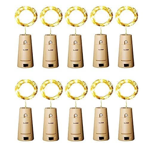 aluan Wine String Lights Bottle 12 LED Cork Waterproof Battery Operated With for
