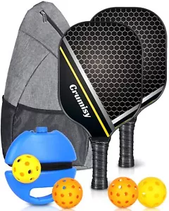 Juego de 2 raquetas ligeras de fibra de vidrio Pickleball Paddle con bolsa para principiantes - Imagen 1 de 9