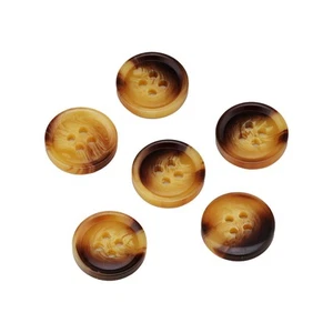 20Pcs Amber-Gold Resin Buttons, 4-Hole Gradient, Natural Wood-Effect DIY 15-25mm - Picture 1 of 6