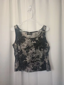 Positive Attitude Womens Fairy Grunge Sleeveless Top 16P Dark Floral Whimsigoth - Picture 1 of 8
