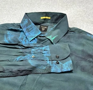 Camisa Rara Conejo Para Hombres Grande ALWICK Verde Oscuro Geométrica Lujo Colorida - Imagen 1 de 11