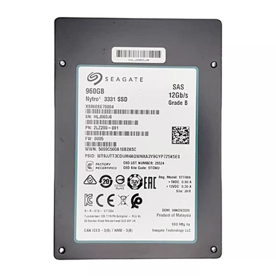 Seagate XS960SE70004 960GB Nytro 3331 SFF 2.5in SAS 12G SSD Factory Recertified - Image 1 of 3