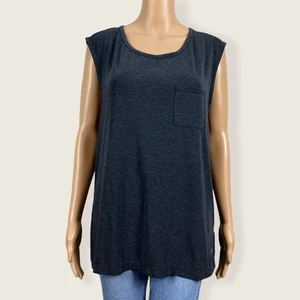 Gap Fit Charcoal Gray Black Loose Fit Muscle Tank T-shirt SMALL Athleisure Gym - Picture 1 of 7
