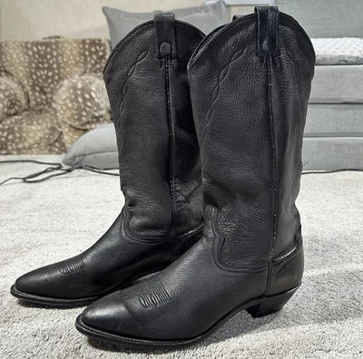 Abilene Boots Co. Mujer’s 9091 Cuero Botas Vaqueras en Negro 10M Foto 1 de 4