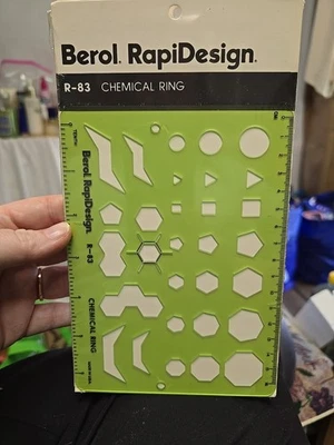 Plantillas de anillo químico Berol RapiDesign R-83 nuevas en paquete selladas fresadas con precisión  Foto 1 de 4