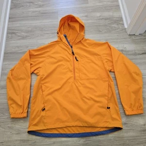 Royal Robbins Windbreaker 1/4 Zip Jacket Mens Large Lightweight Hooded Orange - Picture 1 of 11