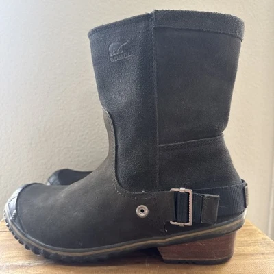 Botas cortas Sorel Slim para mujer 7,5 cuero negro impermeables media pantorrilla NL2107-010 Foto 1 de 4