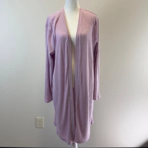 Cuddl Duds Damen Lounge Cardigan Medium vorne offen gerippt einfarbig Lavendel Komfort - Bild 1 von 14