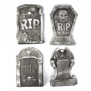 4 x Grabsteine, Grabstein, Halloween-Dekoration, Friedhof, Styropor-Requisite - Bild 1 von 9