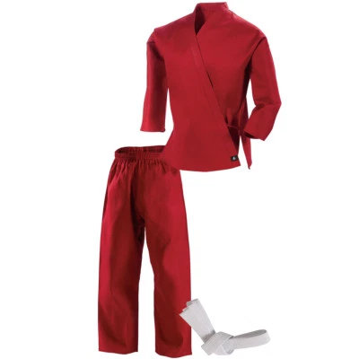 Century Kid's 7 oz. Middleweight Student Uniform with Elastic Pant - Red - Image 1 of 4