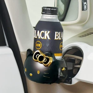 SEIWA Hello Kitty Drink Cup Holder Universal Car Accessory Black Sanrio NEW - Picture 1 of 7