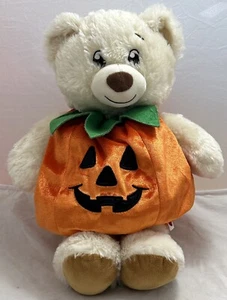 Build-A-Bear Creme Teddy im Halloween Kürbis Kostüm 2023/2022 Plüsch Set Etikett - Bild 1 von 20