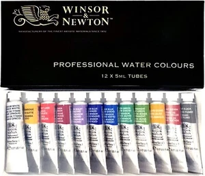 Winsor & Newton Watercolors Professional Water Color 12 Color Set 5ml Tube Japan - Picture 1 of 5