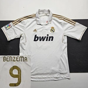 Benzema Men’s Adidas Real Madrid Home Kit Soccer Jersey Size XL Shirt White - Picture 1 of 10