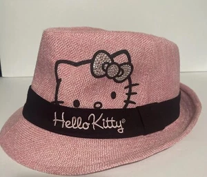 HELLO KITTY BY SANRIO PINK FEDORA HAT BLACK BAND GIRL’S SIZE 4-16* - Picture 1 of 6