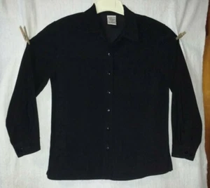 Top Allison Daley Petite para mujer 10P negro gamuza poliéster LS botón delantero nuevo sin etiquetas - Imagen 1 de 6