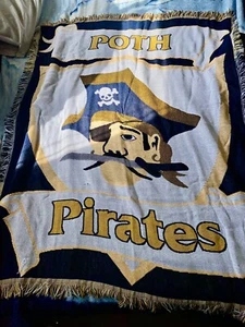 Vintage Poth Pirates Baseball Tapestry Throw Blanket 44" X 60" - Picture 1 of 11