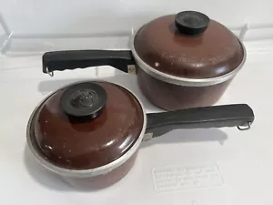 Juego de utensilios de cocina MCM vintage de aluminio marrón CLUB con tapas - Imagen 1 de 9