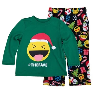 Toddler & Little Boys #The Fave Smile Face Emoticon Christmas Pajama Set 2T - Picture 1 of 1