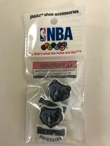 NIP Jibbitz Shoe Accessories NBA Basketball Memphis Grizzlies Set of 2 Crocs - Picture 1 of 3
