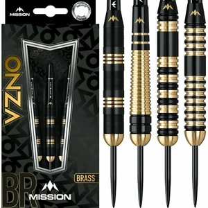 Mission Onza Brass Darts Set 22g - 24g grams Steel Tip Black Gold - Picture 1 of 5