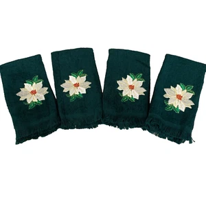 4 toallas de pascua verde con flecos de algodón bordado S2 - Imagen 1 de 23