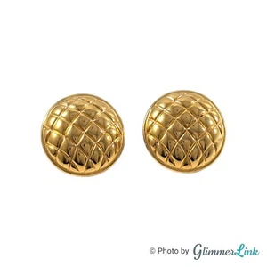 Pendientes Clip Vintage Años 80 Monet Redondos Cúpula Acolchados Tono Dorado - Imagen 1 de 8