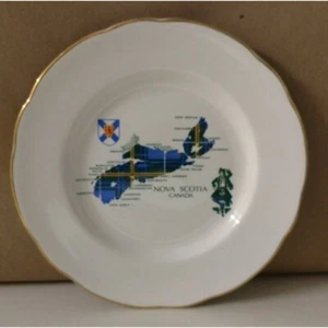4-PC NOVA SCOTIA CANADA Royal Stuart English Bone China Desert Plates VNTG S1E1 - Picture 1 of 3