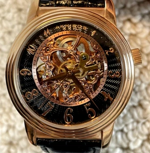 Akribos XXIV Men's Watch - Skeleton Automatic Rose Gold, 50 m w/r, New in Box - Picture 1 of 11
