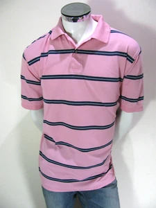 Jos A Bank Shirt Mens Large Pink Striped Classic Polo Short Sleeve Shirt - Picture 1 of 10