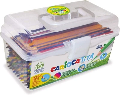 Pastelli Carioca Tita Valigetta Portatile 120 Matite in Resina Esagonali - Immagine 1 di 4