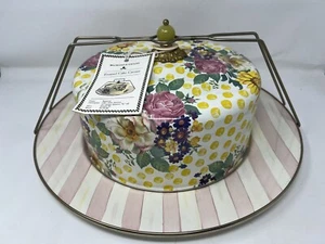 MACKENZIE-CHILDS Vintage Emaille Kuchenträger Butterdose 16" Ladegerät - Bild 1 von 18